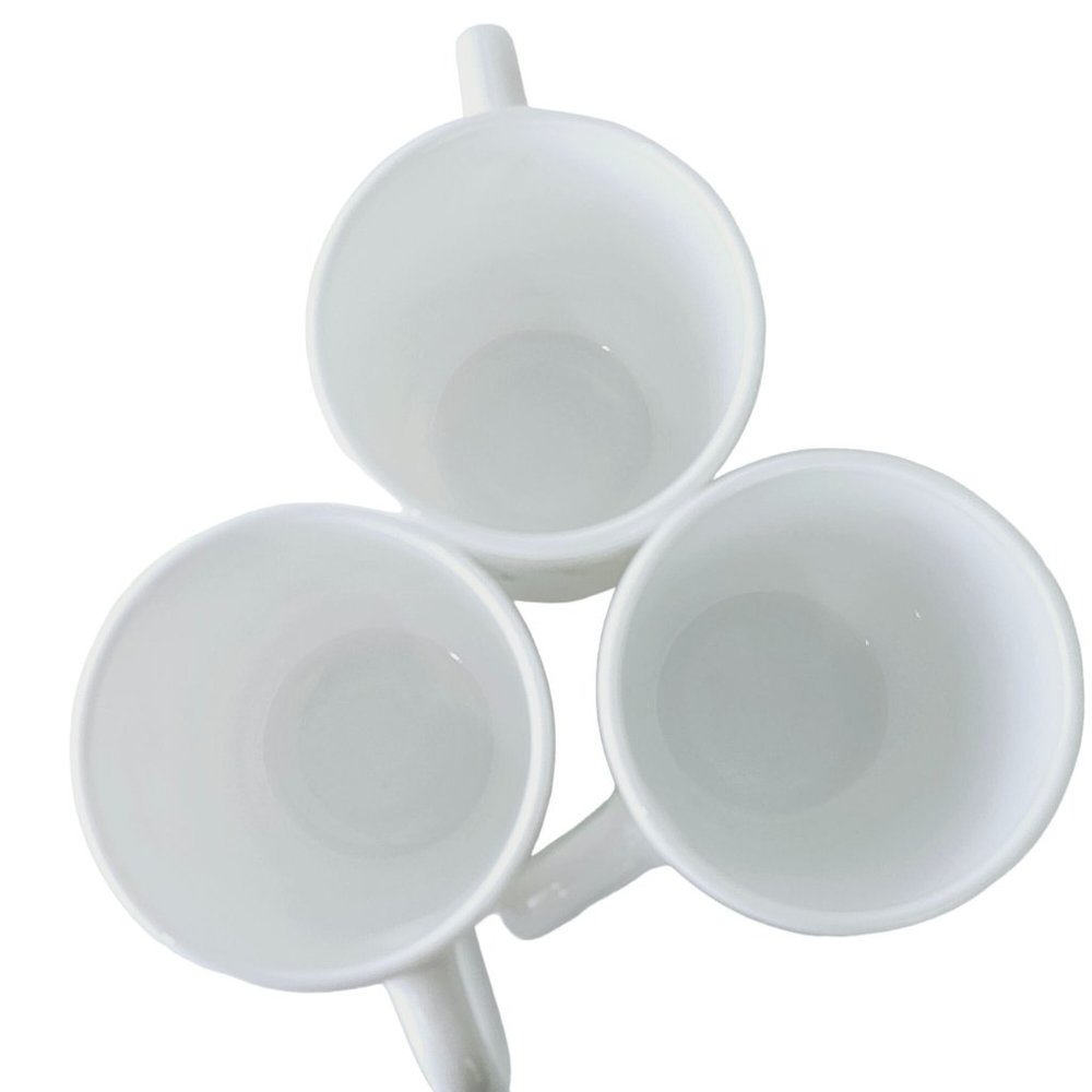 Vtg Arcopal France Odessa Floral Milk Glass Coffee Cups Tea Hot Mug,  Set of 3 - Picture 3 of 5